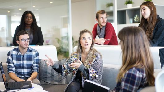 people getting Training and Development by having a discussion